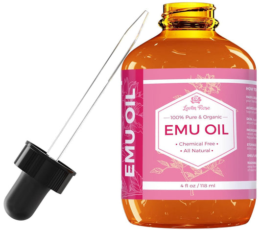 Emu Oil, 100% Pure Natural Hair Strengthener Anti Aging Skin Moisturizer 4 oz